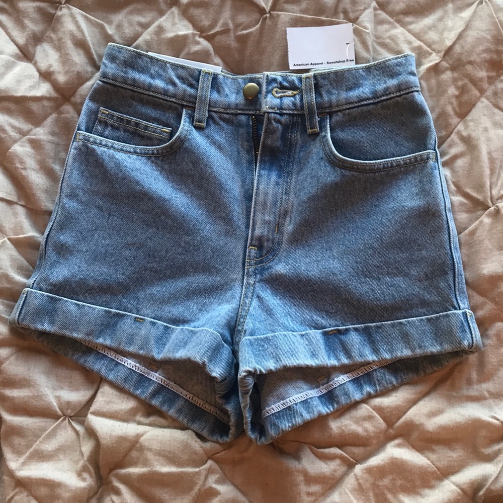 American Apparel High Waisted Denim Shorts